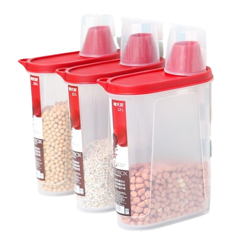 禧天龙杂粮密封盒H-4068三个装（单位：箱） 红色盖