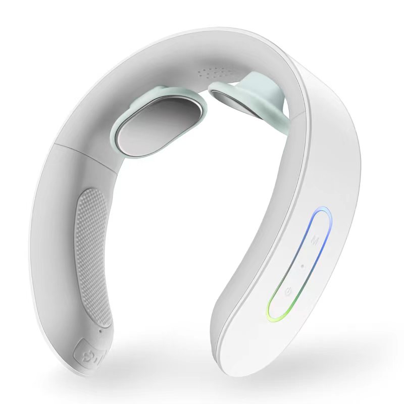 小熊（Bear） 颈椎按摩器颈部按摩仪劲锥脖子肩颈办公室护颈仪富贵包热敷AMQ-B04K1 白色