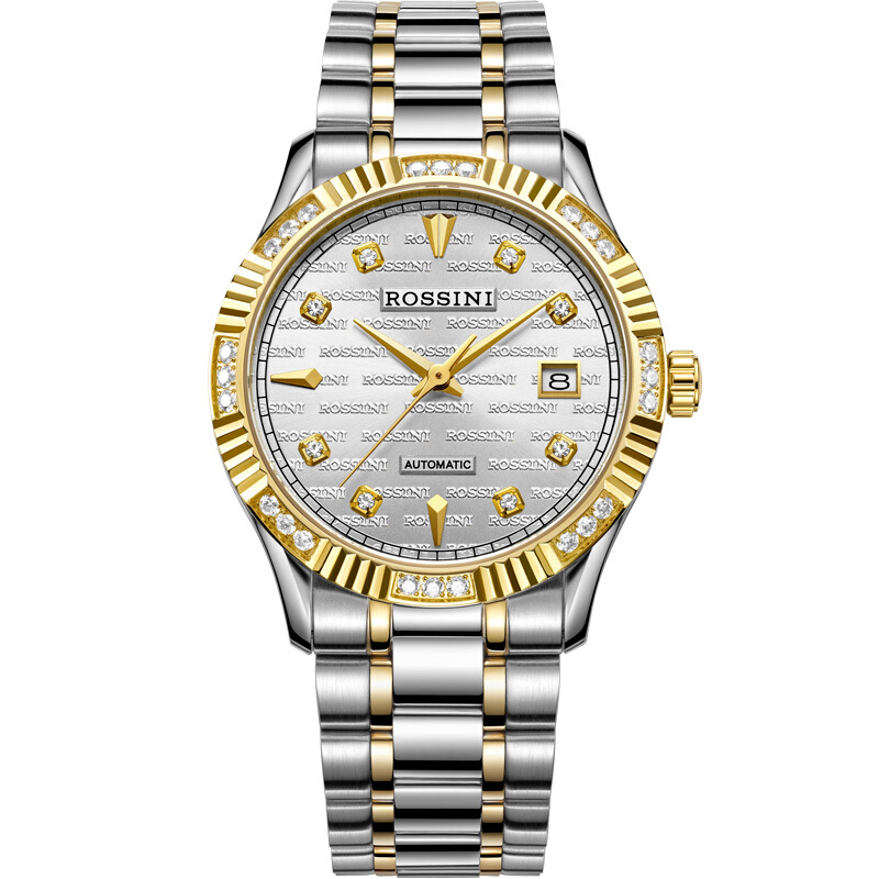 Rossini罗西尼 启迪系列 机械手表商务情侣款质感间金男表6705T01A（单位：块） 白色