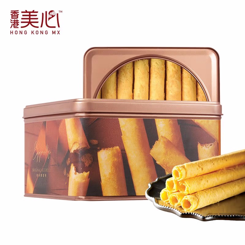 中国香港进口美心原味鸡蛋卷448g蛋卷饼干零食糕点送礼 琥珀色 美心原味鸡蛋卷448g