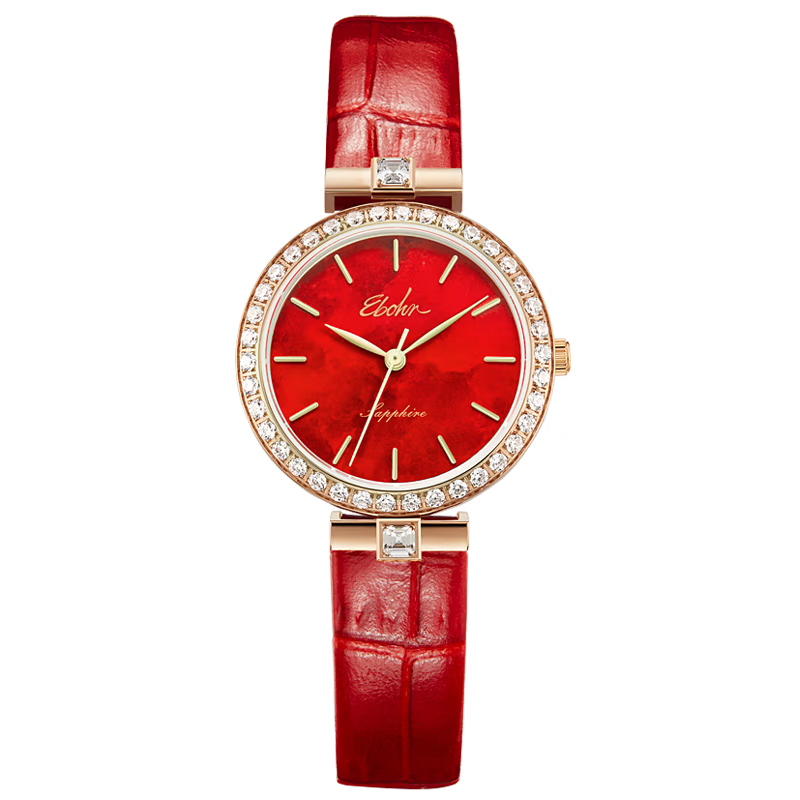 EBOHR依波表手表女卡纳系列简约气质礼盒装女表红纹石女款51370541（单位;：个） 红色