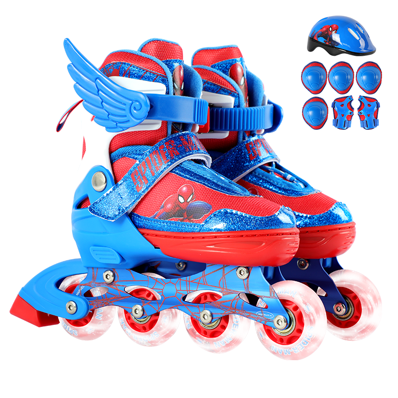 漫威VCB21570-SMARVEL蜘蛛侠系列全闪轮滑鞋套装 31-34码