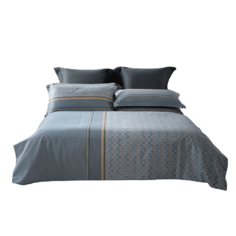 水星家纺全棉抗菌四件套奕然 蓝色/套 200*230cm