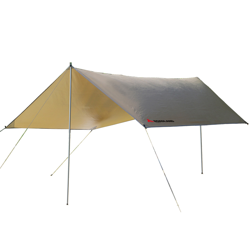 洛得兰德户外露营遮阳棚户外防雨涂银防晒凉棚防紫外线野营折叠四角天幕（单位：个） 流沙金3*5M