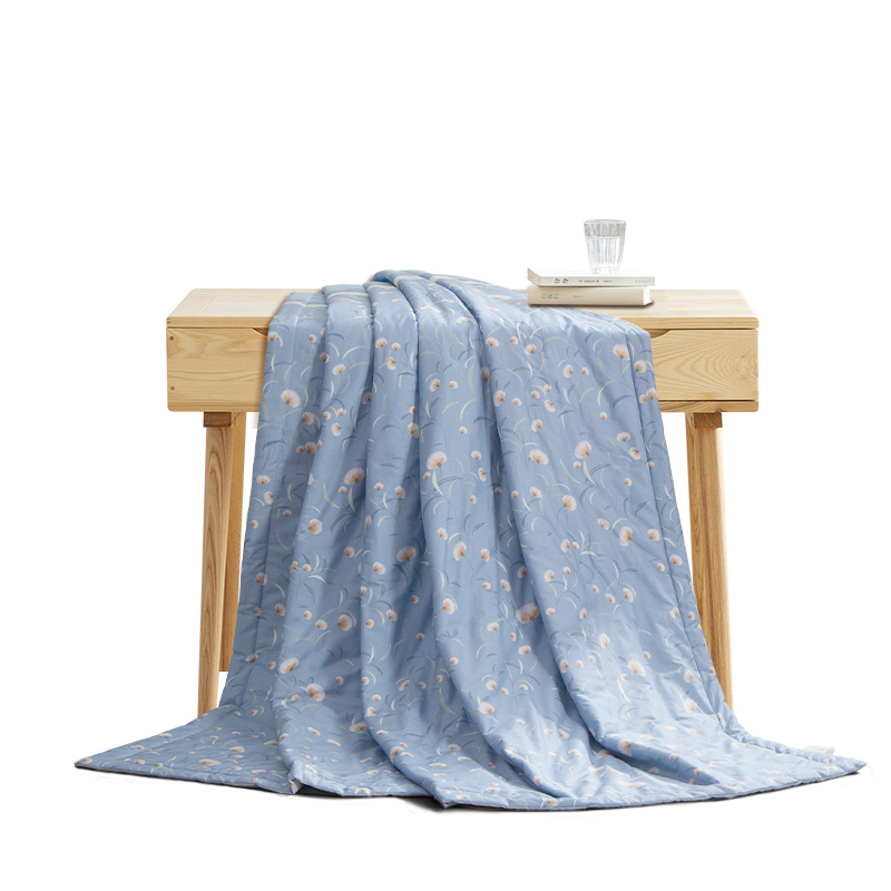 水星家纺 DH悠然卉语全棉夏被 180cm&times;220cm/122975 （单位：条） 宝石蓝