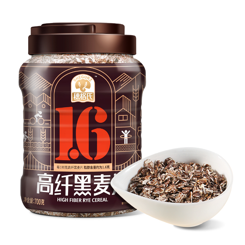 穗格氏高纤黑麦片 700g单位：罐 曜石黑
