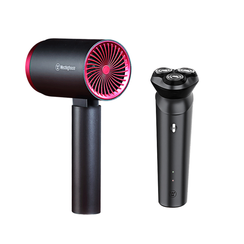 西屋Westinghouse电吹风+剃须刀组合套装W2/套 黑色