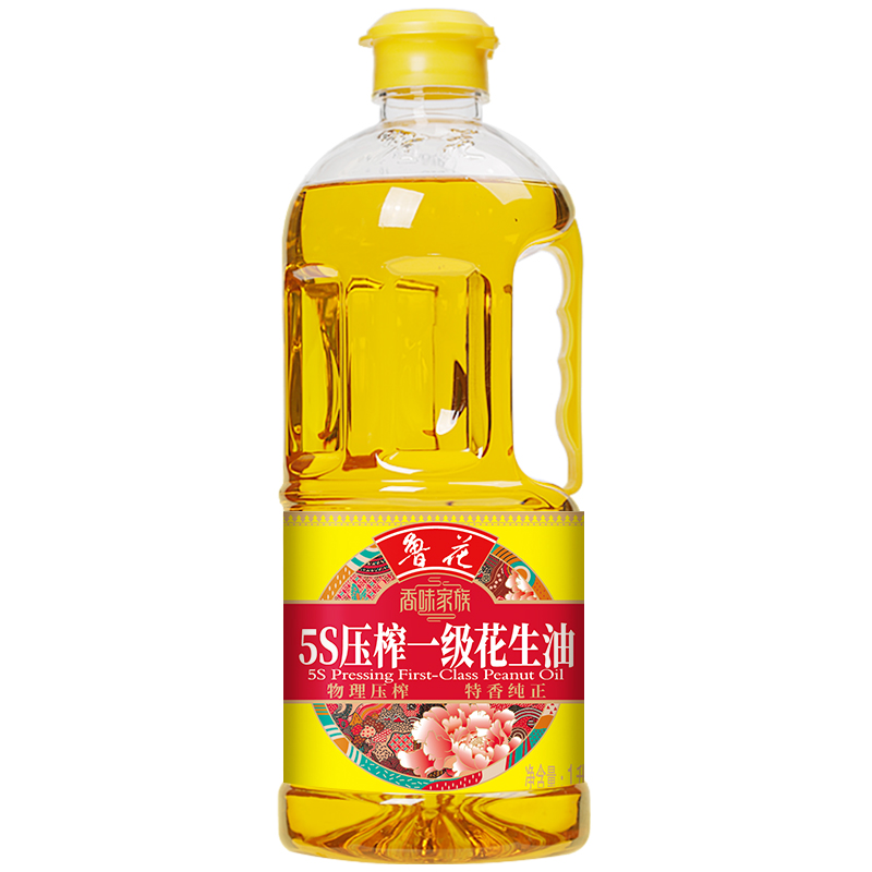 鲁花香味家族5S压榨一级花生油 1L单位：瓶 黄色