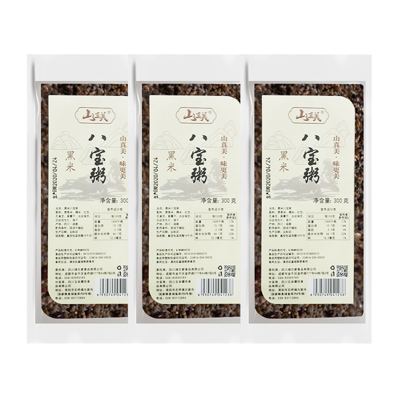 山真美黑米八宝粥300g*3袋  