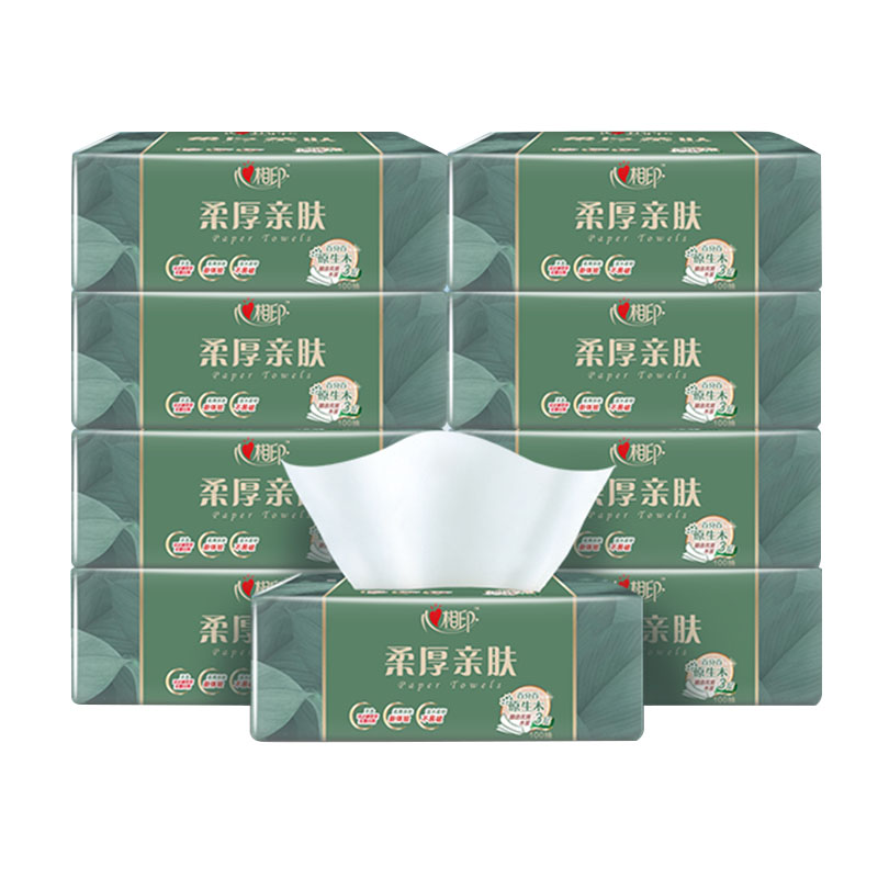 心相印柔厚亲肤抽纸3层100抽*9包DT100/新老包装随机发货（单位：包） 绮境森林
