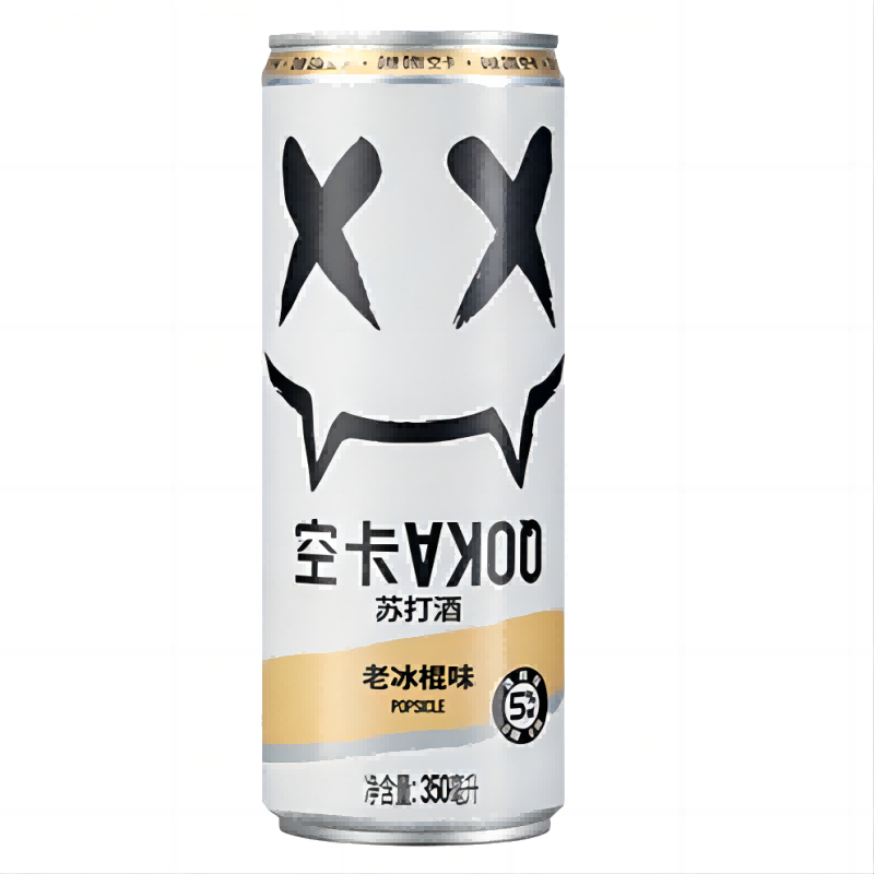 空卡QOKA老冰棍味苏打酒350ml*12/箱/瓶 自然色