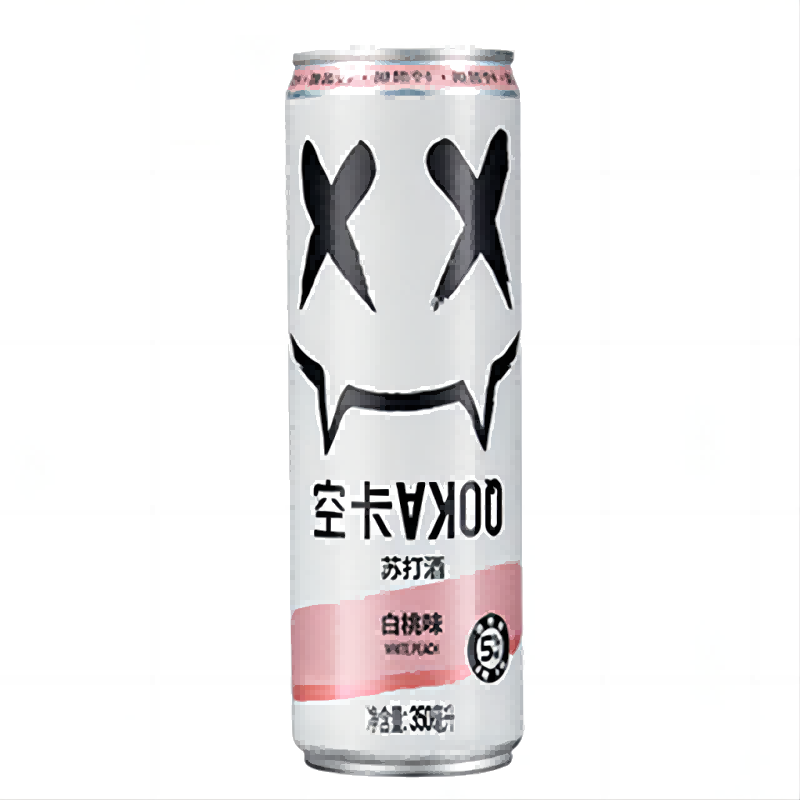 空卡QOKA白桃味苏打酒350ml*12/箱/瓶 茱萸粉