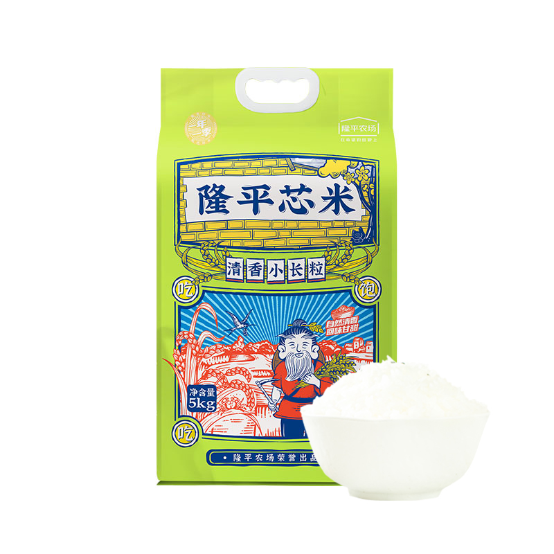 隆平芯米东北香米清香小长粒5kg单位：袋 清新色