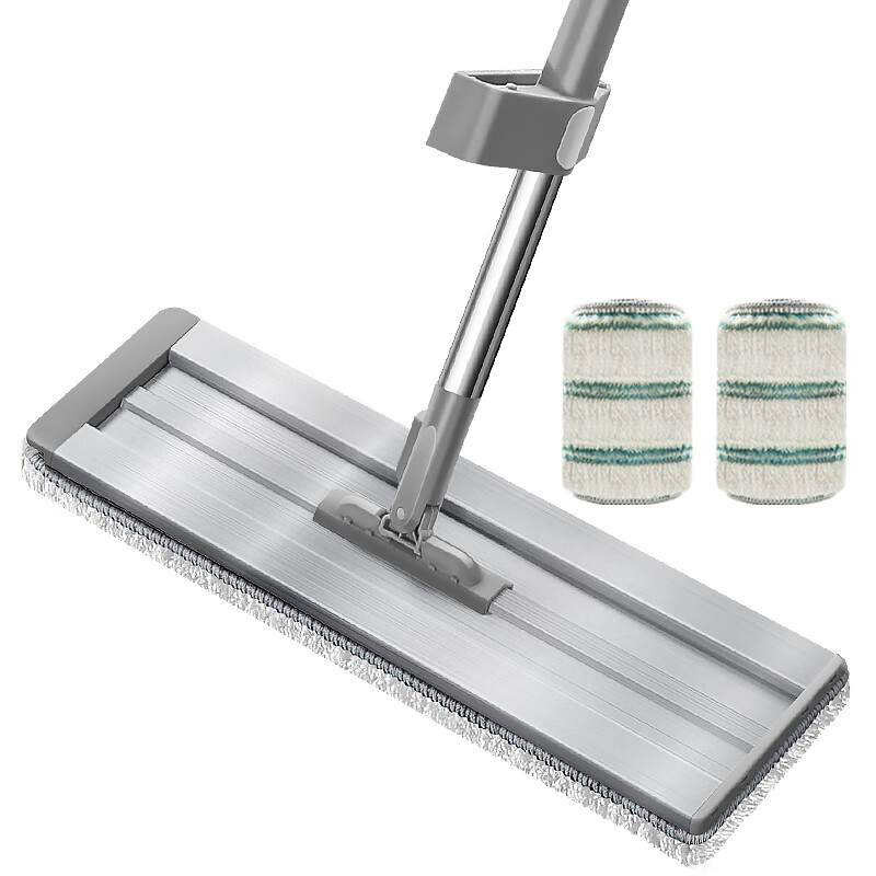 百家好世 铝板免手洗平拖42cm灰色标准款/2布装 42cm铝板平拖2布