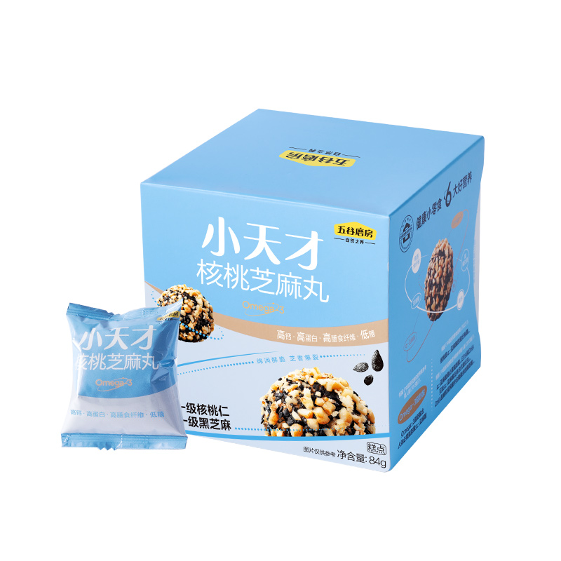 五谷磨房核桃芝麻丸84g（单位：盒） 水蓝色