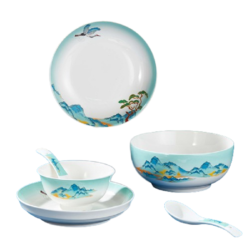 禾京品千里江山16头餐具套装ZFWACOM220054 婴儿蓝