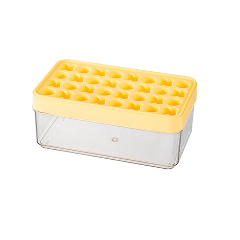 太力 冰块模具 制冰模具XO硅胶冰格制冰盒冰块辅食工具雪糕模具套装  AT961（单位：套） 黄色