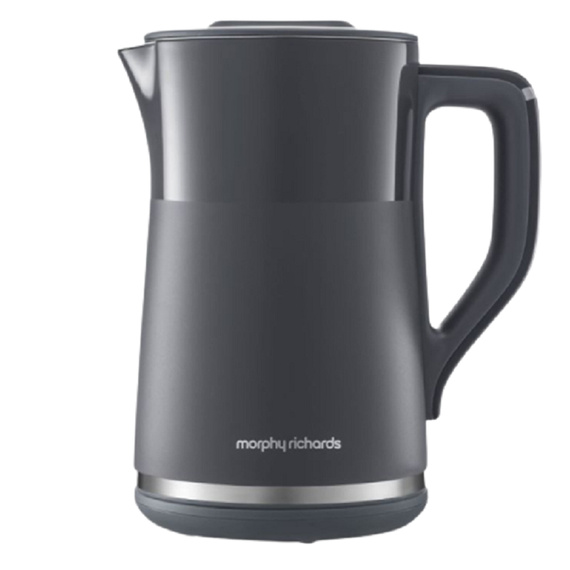 摩飞（Morphyrichards）1.5L全不锈钢304双层实时显温开水壶MR6070（单位：台） 灰色