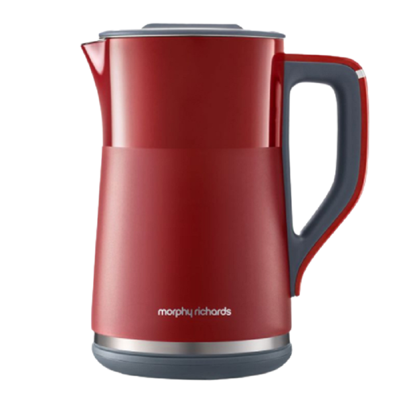 摩飞（Morphyrichards）1.5L全不锈钢304双层实时显温开水壶MR6070（单位：台） 红色