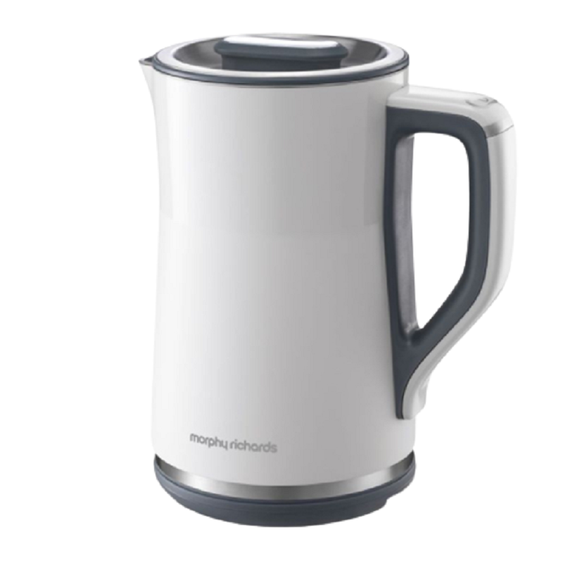摩飞（Morphyrichards）1.5L全不锈钢304双层实时显温开水壶MR6070（单位：台） 白色