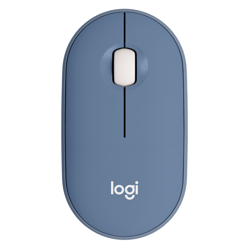 罗技（Logitech）鹅卵石PEBBLE无线蓝牙静音鼠标 品月蓝 品月蓝