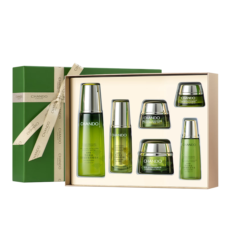 自然堂（CHANDO） 雪松精油活颜御龄奢宠礼盒（单位：套） 绿色