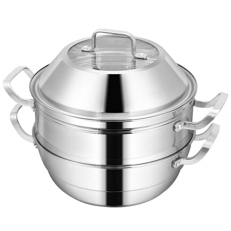 翰乐不锈钢多功能蒸汤锅火锅锅蒸锅HL-ZT01 28cm（套）  