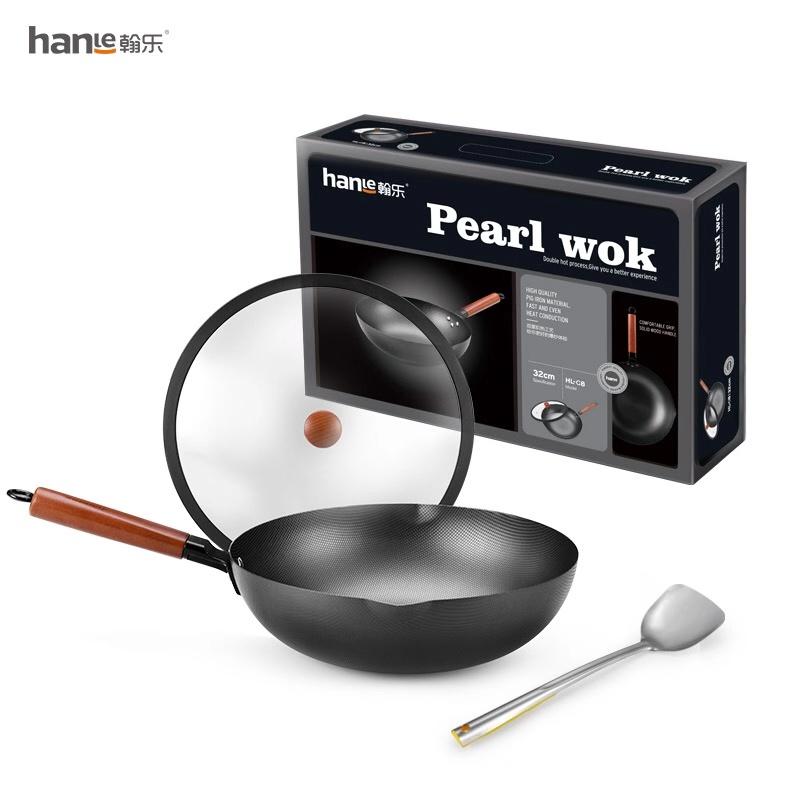 翰乐 珠粒珍品家用老铁锅HL-C8 32CM【送铲子】（套）  