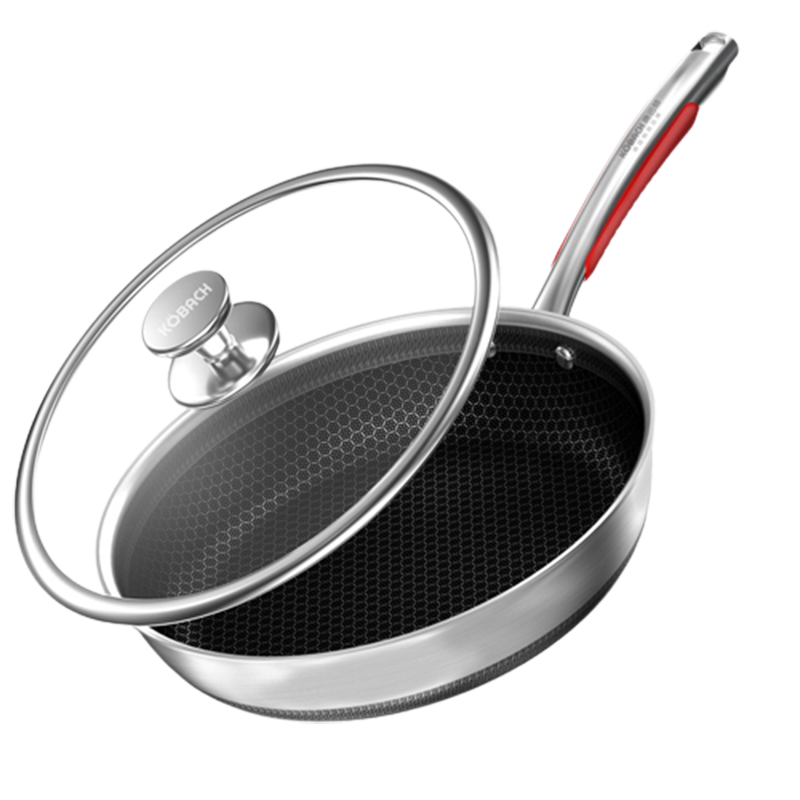 康巴赫煎锅不粘锅平底锅316L不锈钢双面蜂窝煎28cm KGY-J28A（14030103）单位：个 不锈钢色