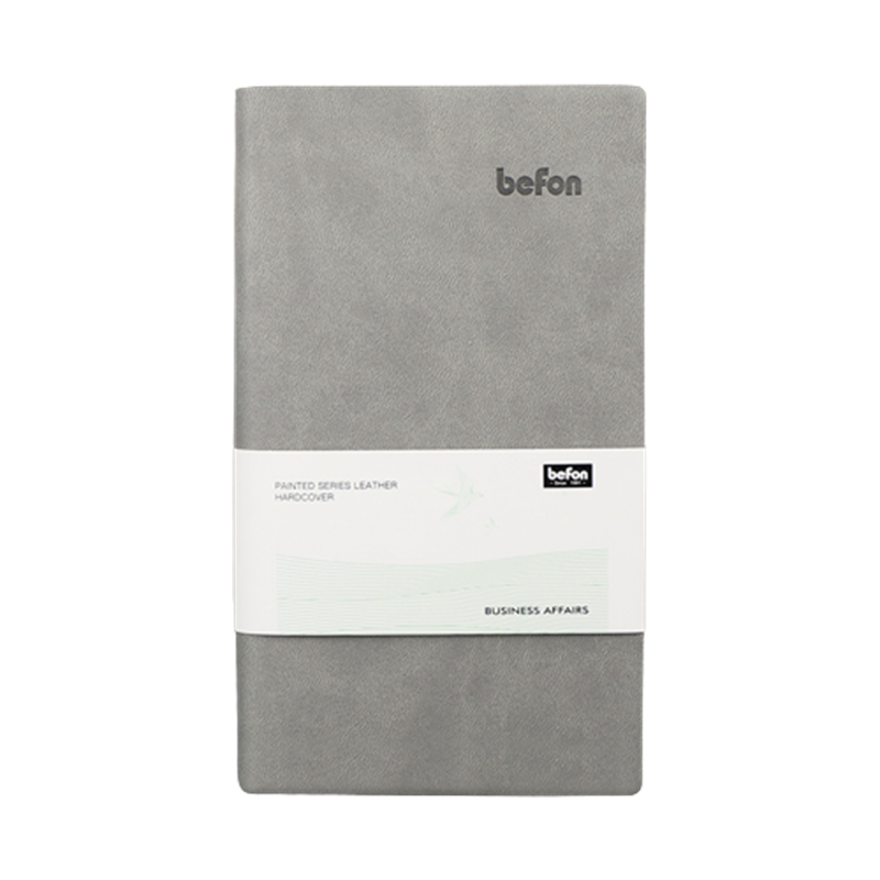 得印(befon) A6笔记本子 工作学习日记本 手帐记事本子 商务办公用品文具 PU皮彩色本 灰色