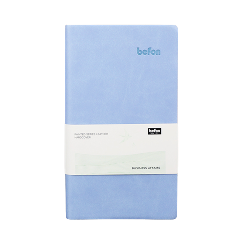 得印(befon) A6笔记本子 工作学习日记本 手帐记事本子 商务办公用品文具 PU皮彩色本 蓝色