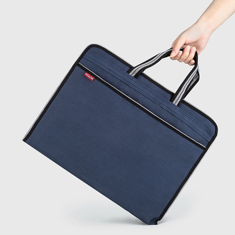 天色 加厚立体手提公文包公文袋 牛津布拉链文件包收纳袋 办公商务会议资料包大容量电脑包 蓝色
