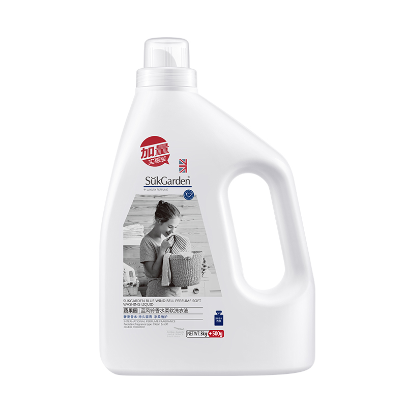 蔬果园 蓝风铃洗衣液7斤 除菌除螨持久留香家庭装整箱 1.25kg*2+500g*2