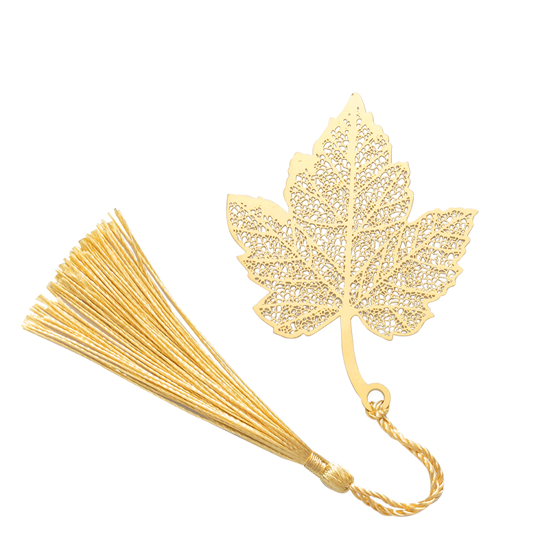 天色 5盒装黄铜叶脉书签 创意金属古风书签文具 教师节三八妇女节礼物 TS-5866 梧桐叶 黄铜色