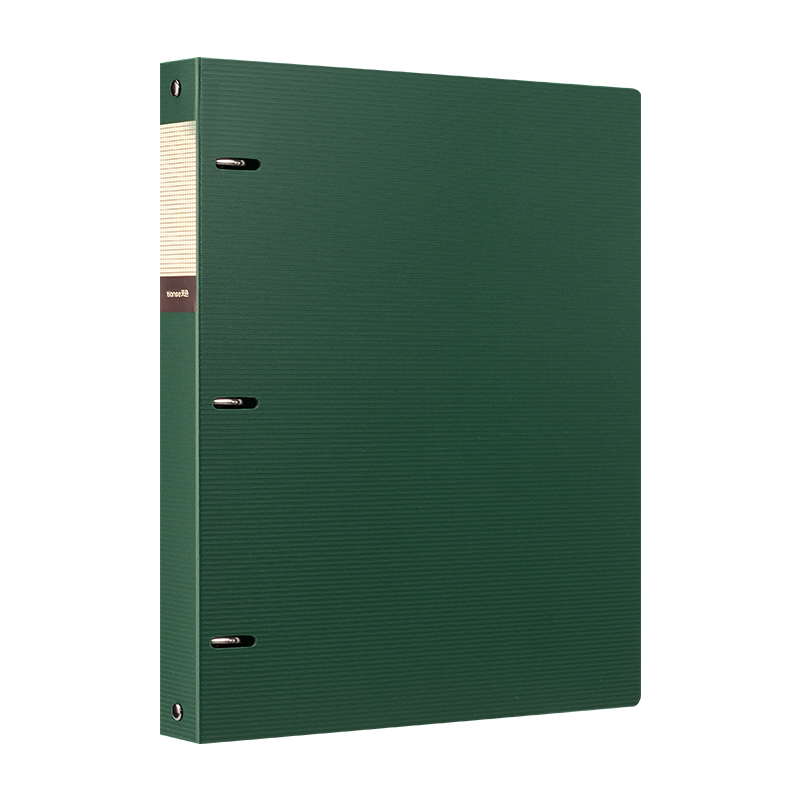天色 5只三孔文件夹打孔 A4活页夹插页资料册 彩色穿孔大容量加厚强力夹快劳夹 TS-1620 墨绿色