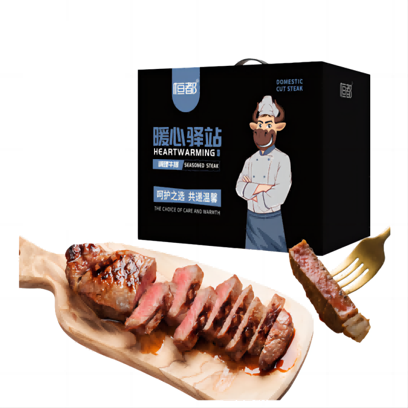 恒都 国产调理牛排B款1110g（单位：盒） 黑色