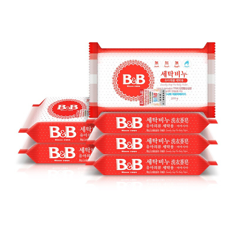 保宁（B&B）洗衣香皂 (洋槐香)6连包NB06-1（六连包）200g（单位：套） 粉色
