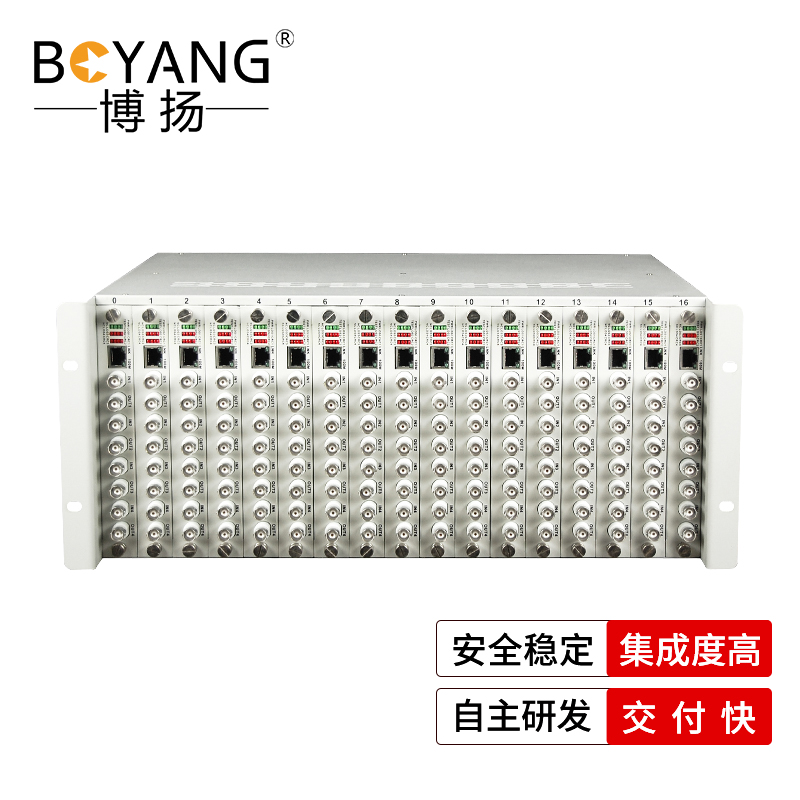 博扬（BOYANG）BY-4U-17 集中型协议转换器机框 4U光端机机箱可插17卡槽 1台 白色