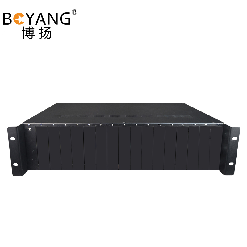 博扬 集中型协议转换器机框 17槽插卡式E1F1协转（配10个插卡式板卡） 1套价 白色