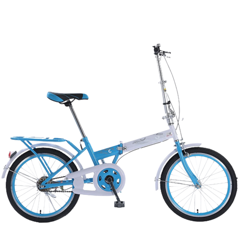 永久（FOREVER）折叠自行车成人男女式轻便学生代步城市儿童通勤车20寸单速 蓝白色