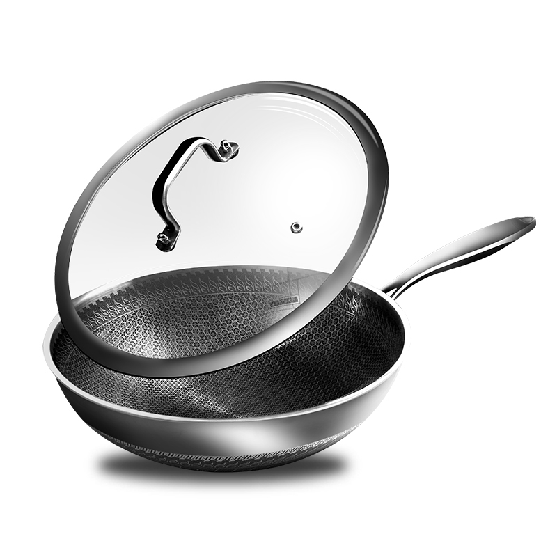 翰乐 304不锈钢双面屏HL-C125不锈钢浪花蜂窝锅 32cm（套）  