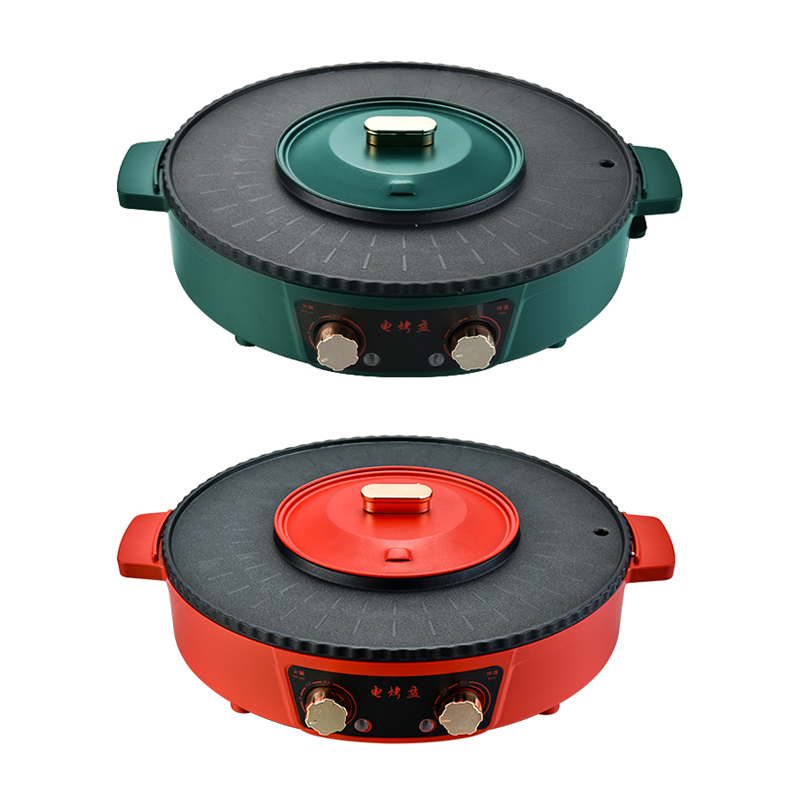 翰乐美味电烤盘36cm-绿色YP-K8008（套）  