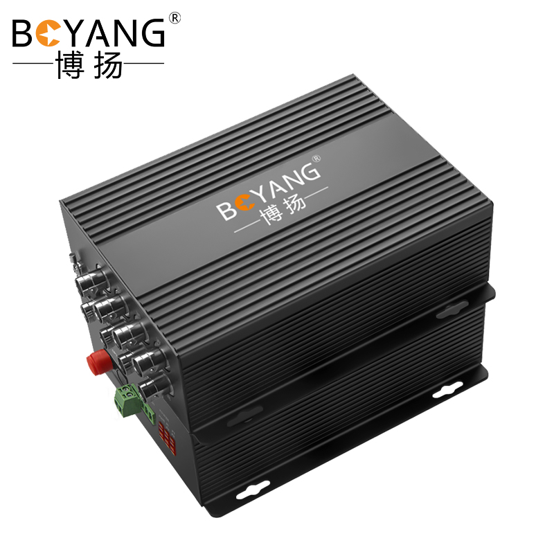 博扬（BOYANG）同轴高清数字视频光端机 8路视频+1路反向数据 兼容海康TVI FC接口 1对 黑色