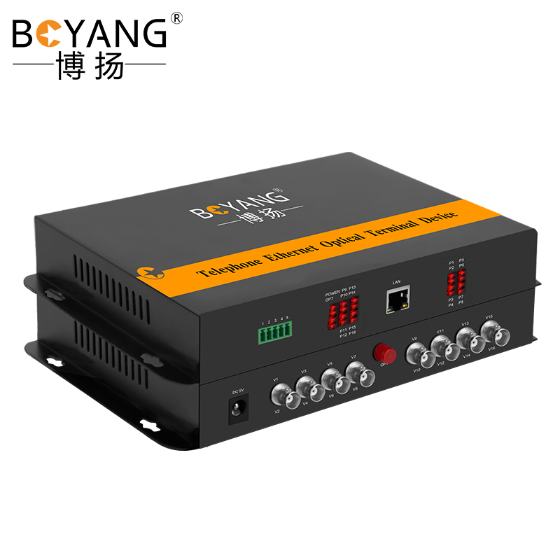 博扬（BOYANG）同轴高清数字视频光端机 8路视频+1路反向数据 兼容海康TVI FC接口 1对 黑色