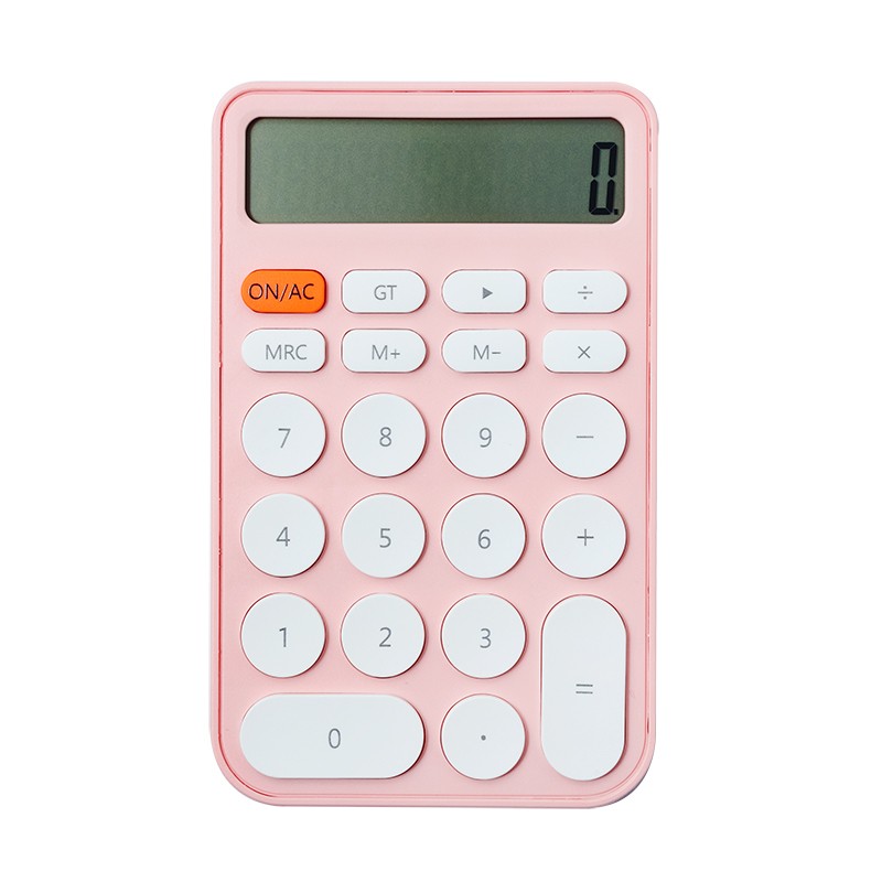 三年二班 糖果色计算器12位大屏幕ins风简约计算机简约学生考试办公用迷你便携高颜值会计记算机器 芒果黄