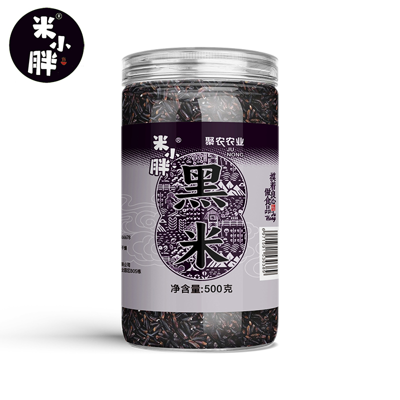 米小胖黑米500g/罐 东北黑米当季新米 五谷杂粮健康粗粮早餐粥米  