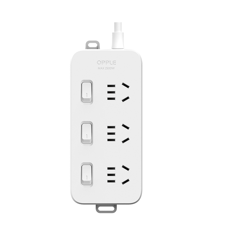 欧普照明 插线板S03-2302规格：10A 250V～ 多开关-3个五孔-1.8M（单位：个） 白色
