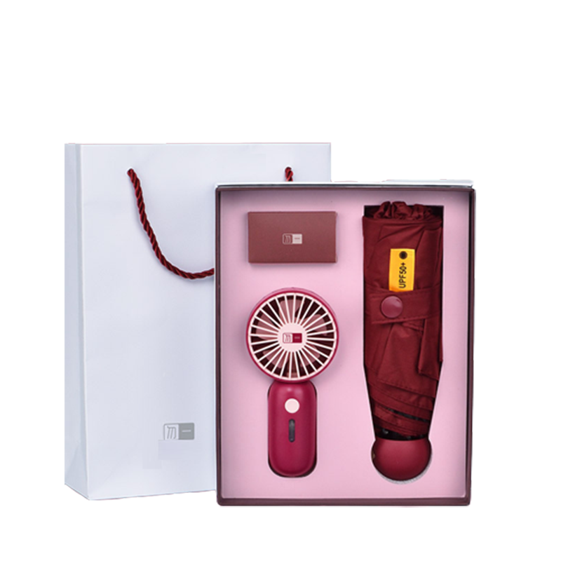 勿一 风扇伞套装 风雨无阻QY408-2 小风扇+伞（单位：套） 酒红