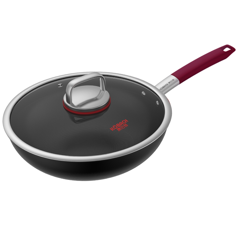 康巴赫 KGT-C32A 32CM 无涂层钛不粘炒锅 黑色（单位：个）
