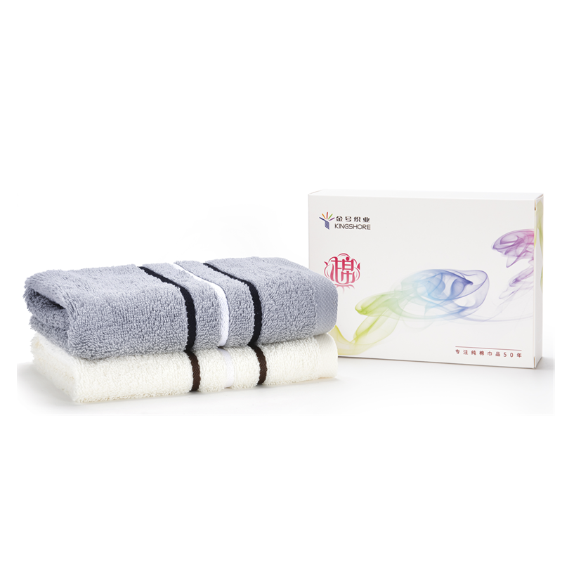 金号（KING SHORE）单条方巾彩盒装 HY6118 纯棉 35*33cm （单位：盒） 灰色米白随机